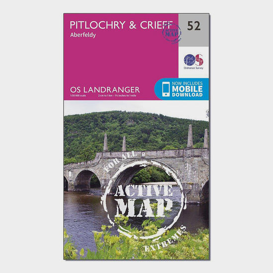 Landranger Active 52 Pitlochry & Crieff Map With Digital Version