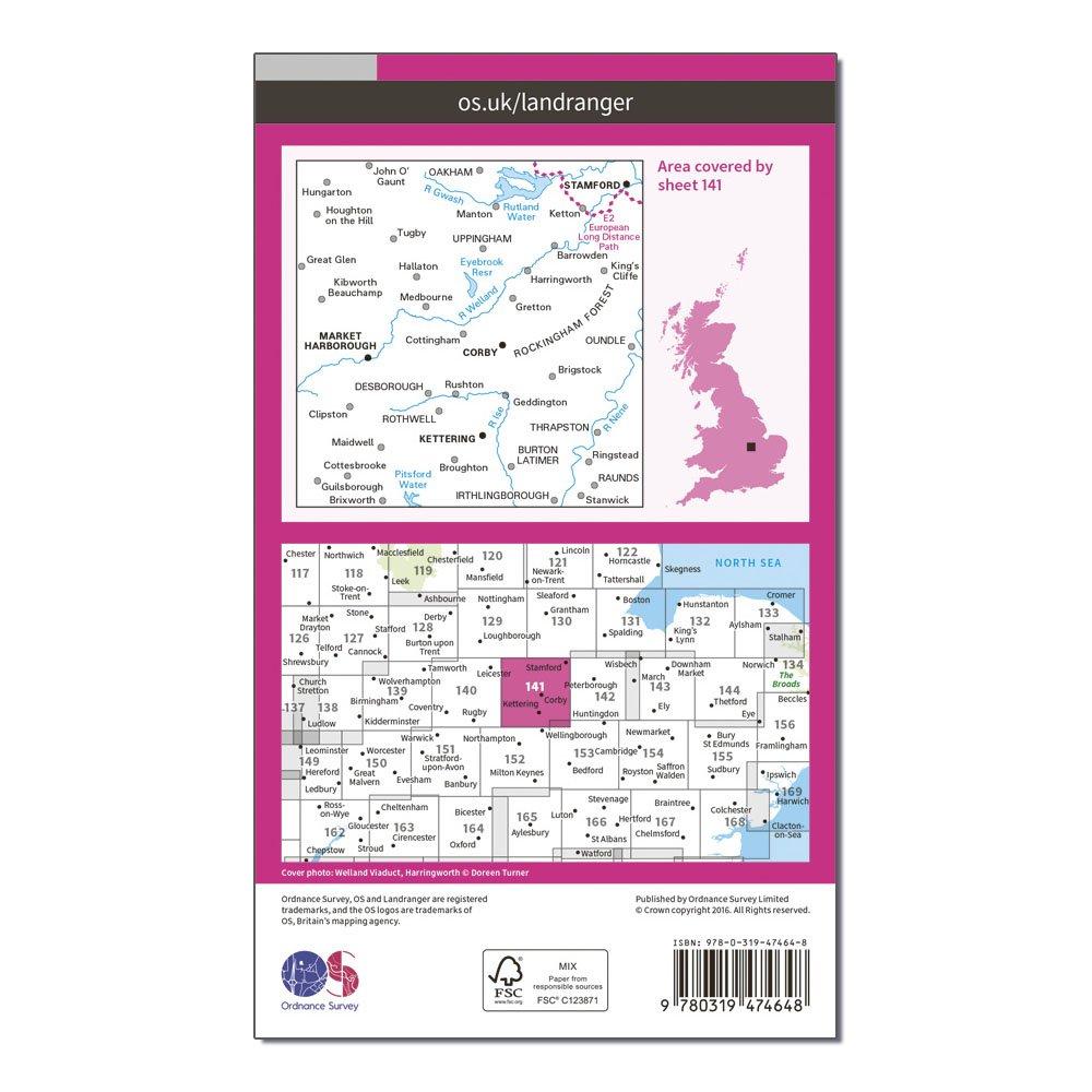 Landranger Active 141 Kettering & Corby Map With Digital Version