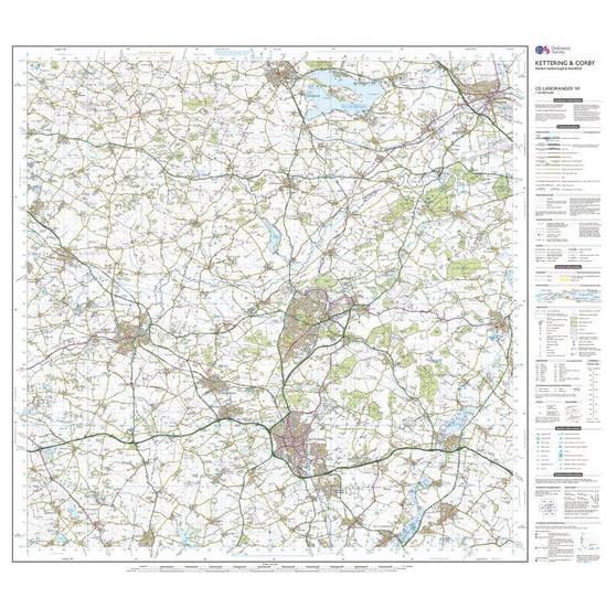 Landranger Active 141 Kettering & Corby Map With Digital Version