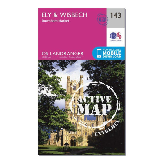 Landranger Active 143 Ely & Wisbech, Downham Market Map With Digital Version