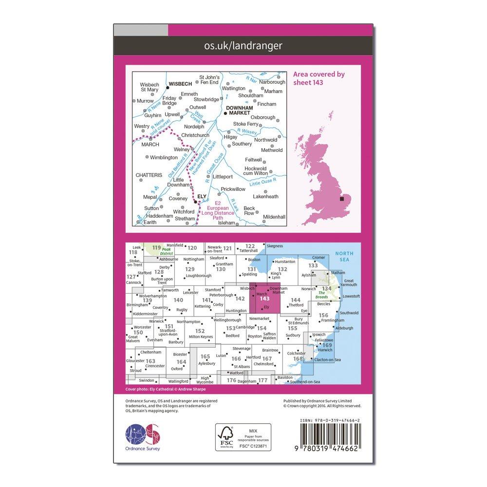 Landranger Active 143 Ely & Wisbech, Downham Market Map With Digital Version