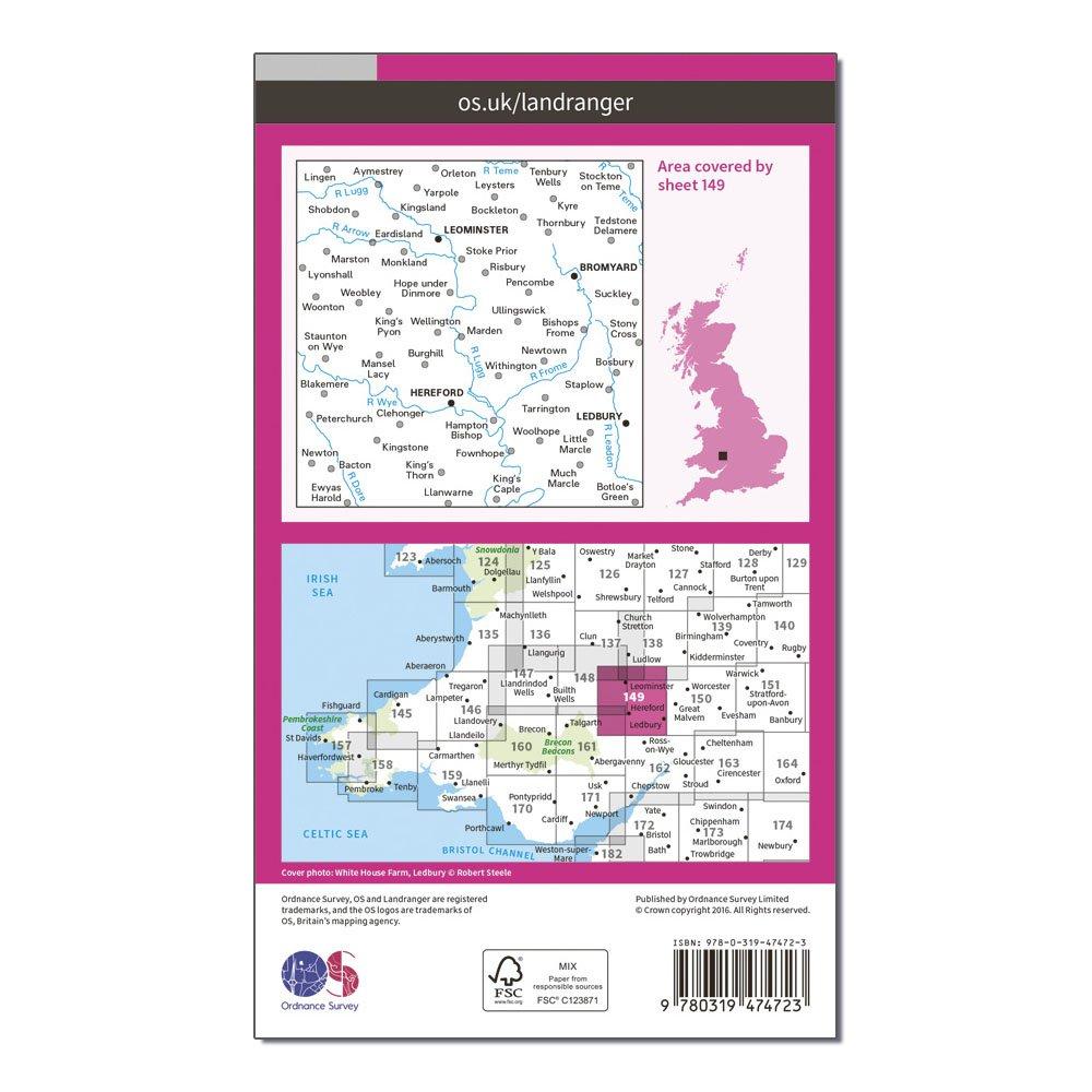 Landranger Active 149 Hereford & Leominster, Bromyard & Ledbury Map With Digital Version