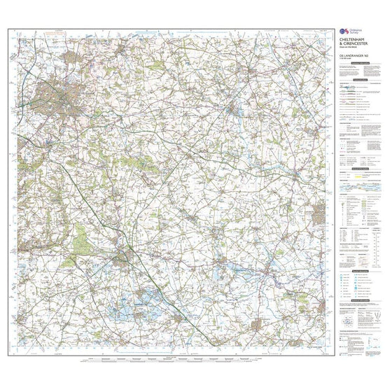 Landranger Active 163 Cheltenham & Cirencester, Stow-on-the-Wold Map With Digital Version