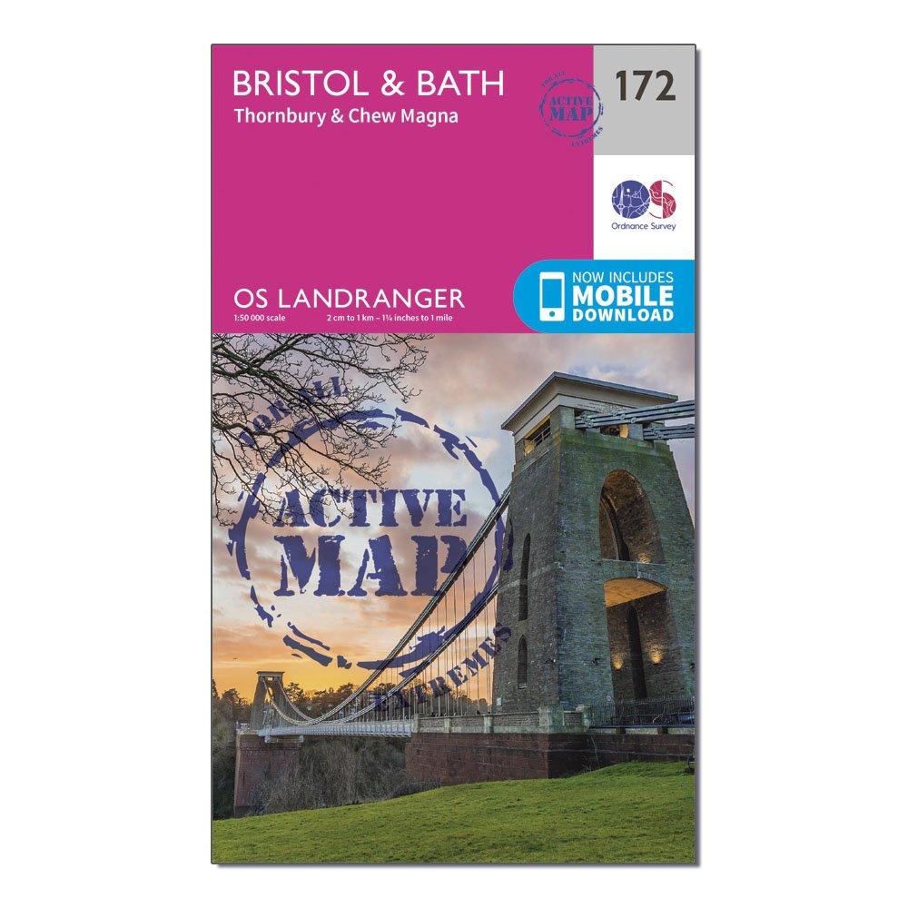 Landranger Active 172 Bristol & Bath, Thornbury & Chew Magna Map With Digital Version