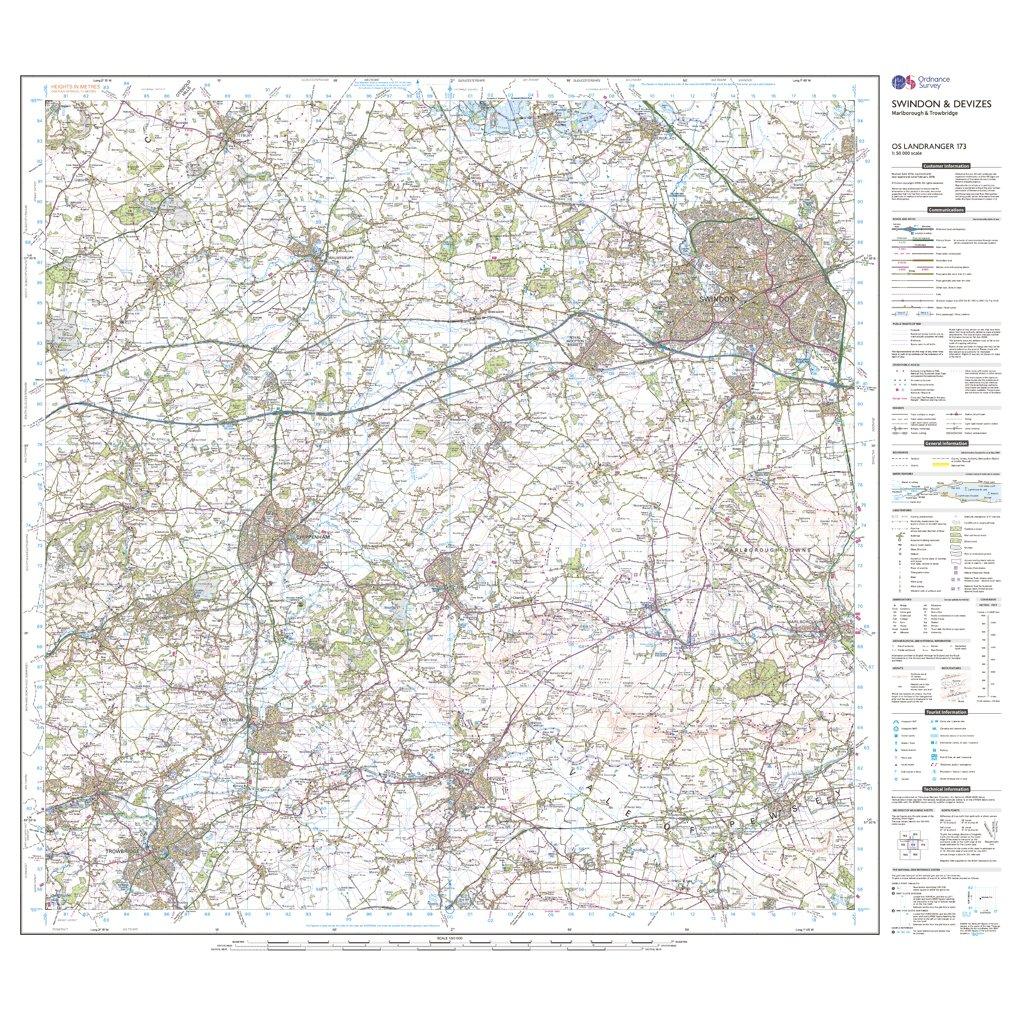 Landranger Active 173 Swindon, Devizes, Marlborough & Trowbridge Map With Digital Version