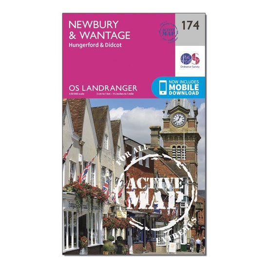 Landranger Active 174 Newbury & Wantage, Hungerford & Didcot Map With Digital Version