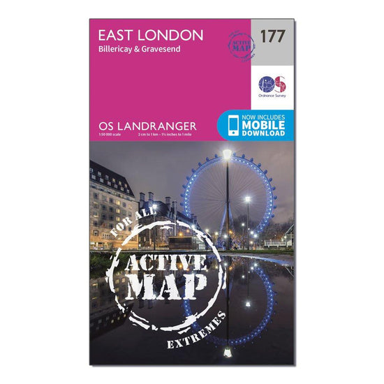 Landranger Active 177 East London, Billericay & Gravesend Map With Digital Version