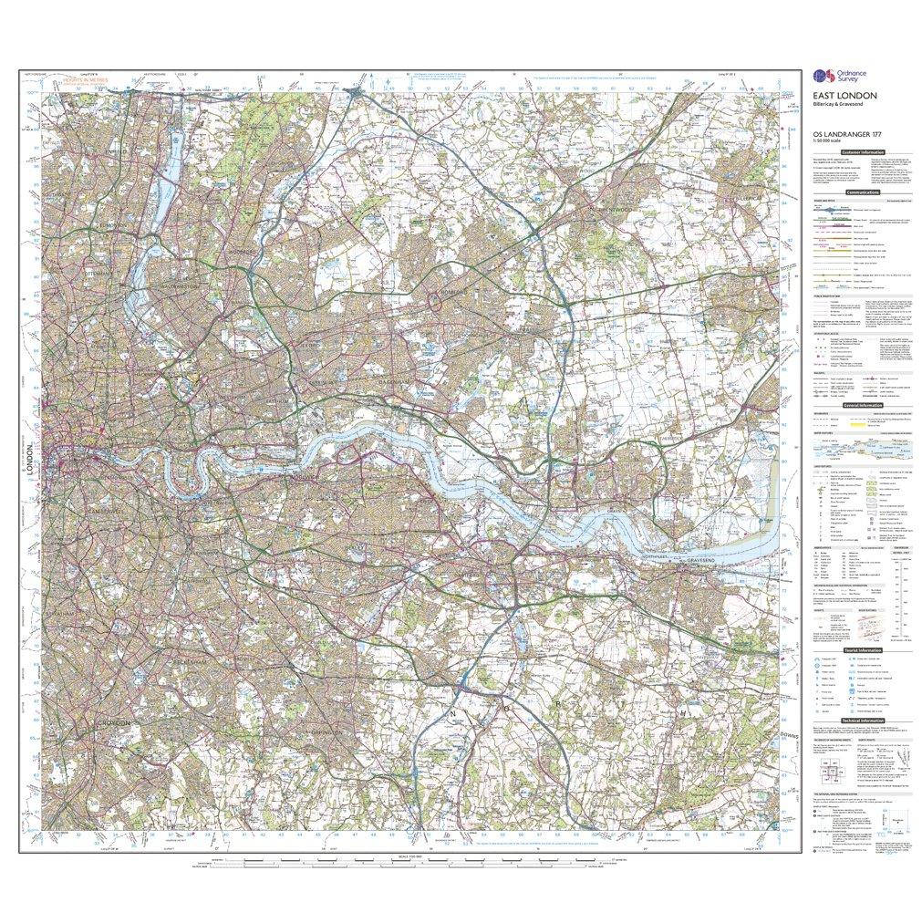 Landranger Active 177 East London, Billericay & Gravesend Map With Digital Version