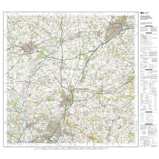 Landranger Active 185 Winchester & Basingstoke, Andover & Romsey Map With Digital Version