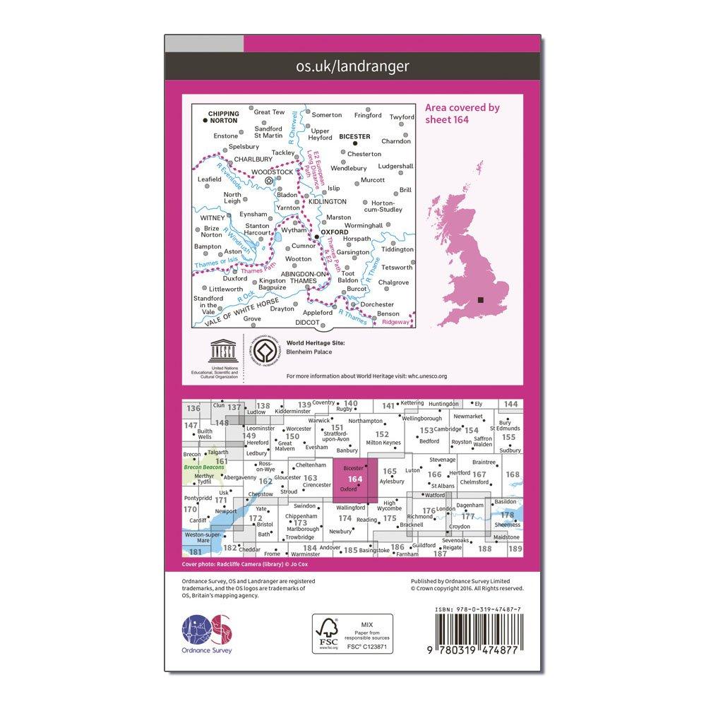 Landranger Active 164 Oxford, Chipping Norton & Bicester Map With Digital Version