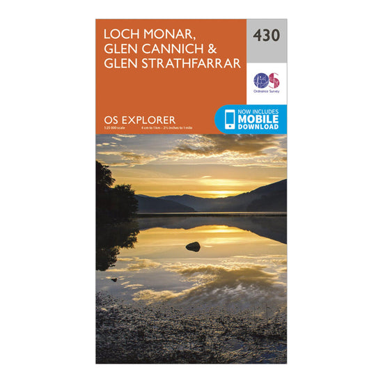 Explorer 430 Loch Monar, Glen Cannich & Glen Strathfarrar Map With Digital Version
