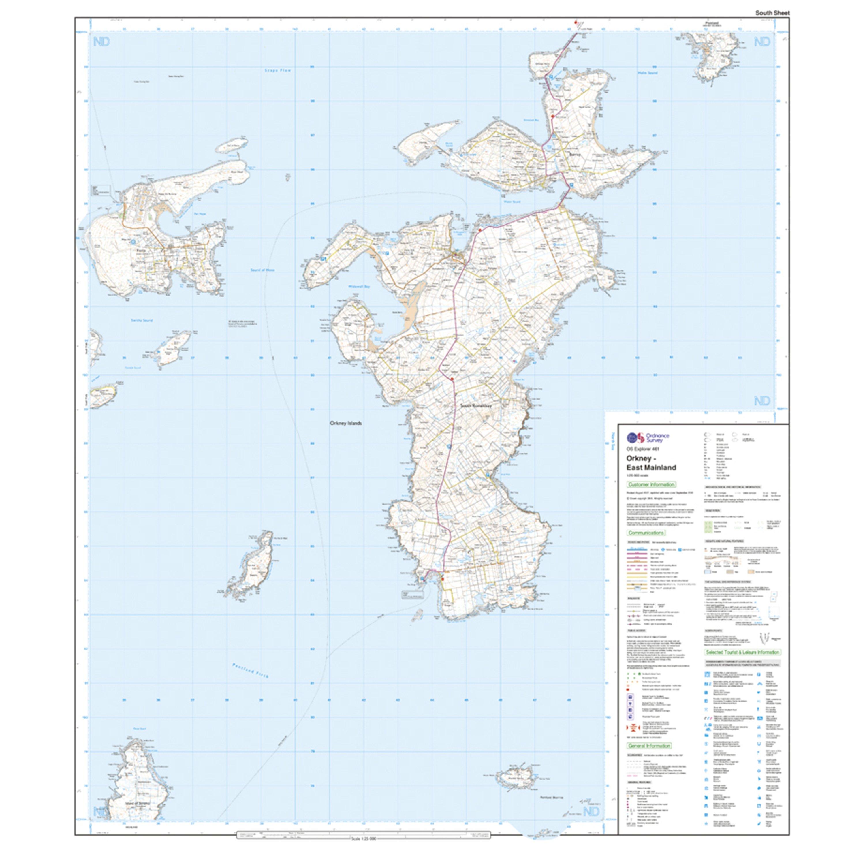 Explorer 461 Orkney – East Mainland Map With Digital Version