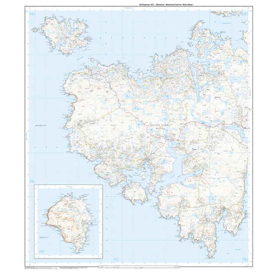 Explorer 467 Shetland – Mainland Central Map With Digital Version