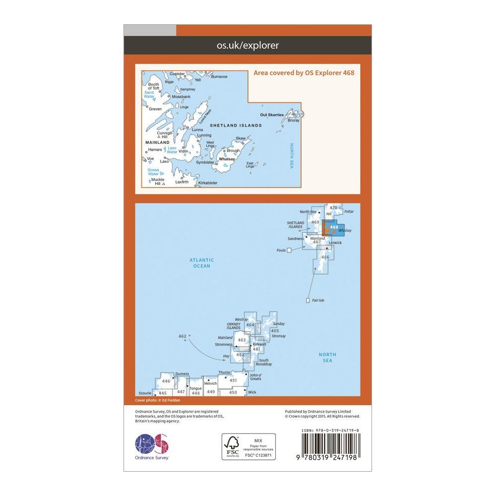 Explorer 468 Shetland – Mainland North East Map With Digital Version