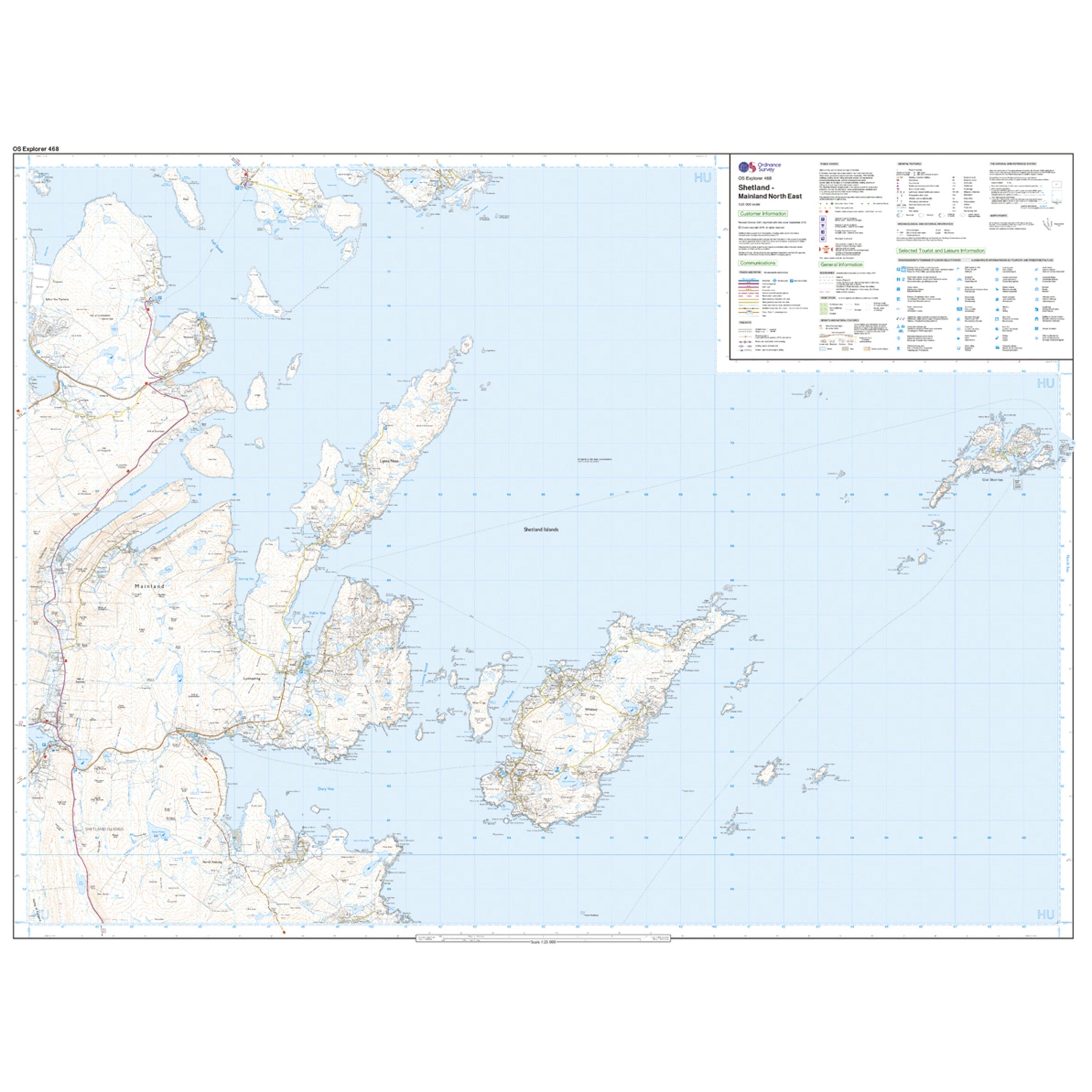 Explorer 468 Shetland – Mainland North East Map With Digital Version