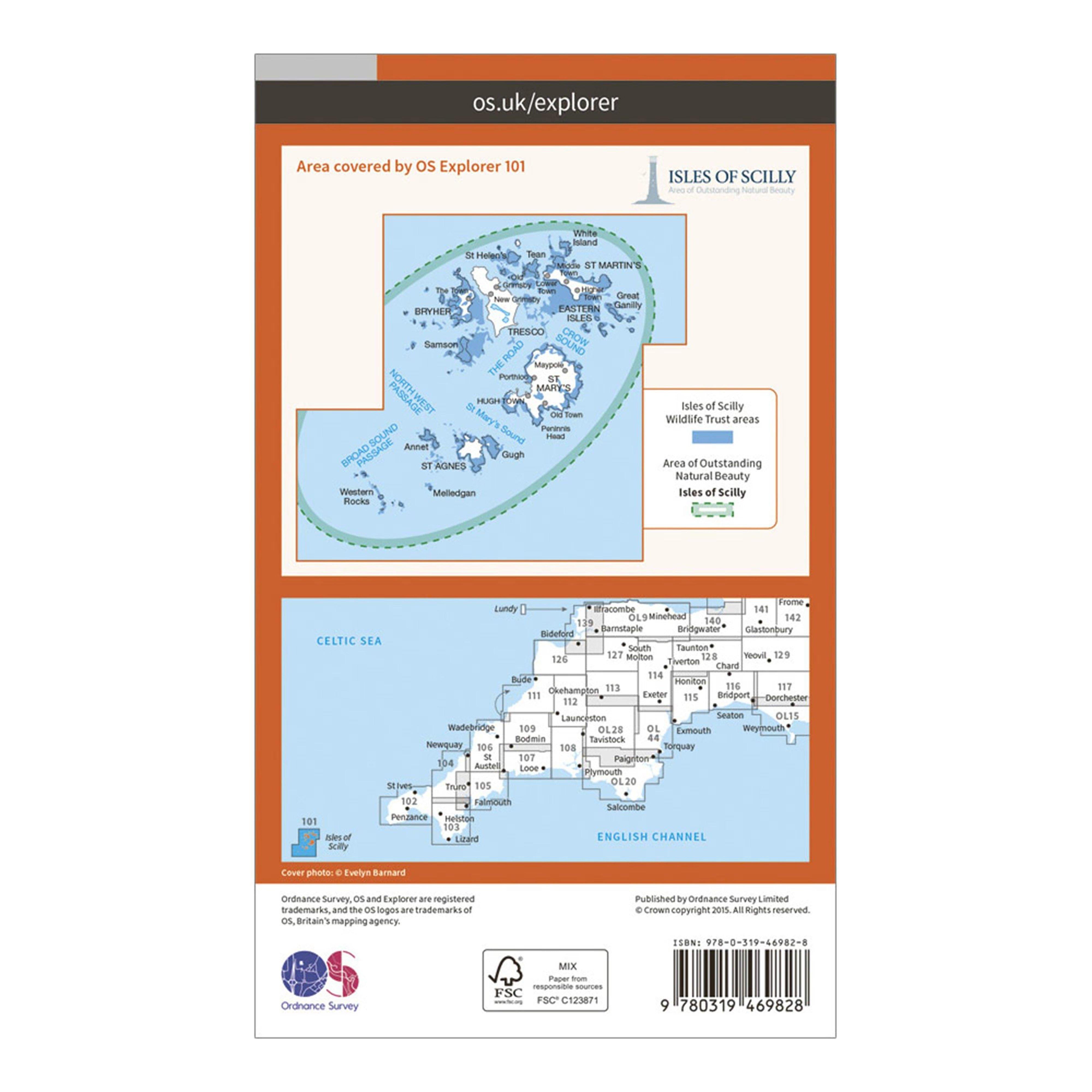 Explorer Active 101 Isles of Scilly Map With Digital Version