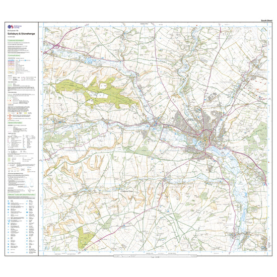 Explorer 130 Salisbury & Stonehenge Map With Digital Version