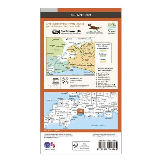 Explorer Active 116 Lyme Regis & Bridport Map With Digital Version