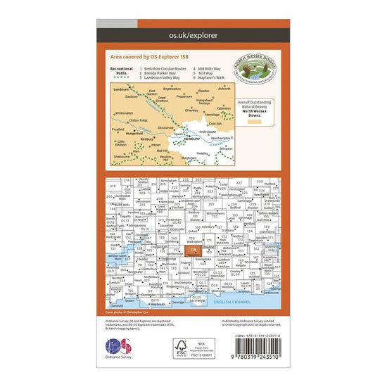 Explorer 158 Newbury & Hungerford Map With Digital Version