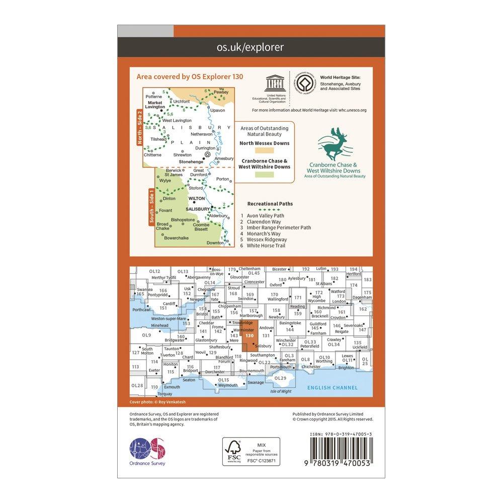 Explorer Active 130 Salisbury & Stonehenge Map With Digital Version