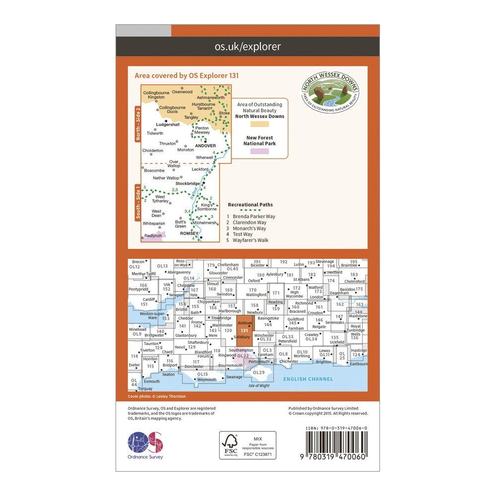 Explorer Active 131 Romsey, Andover & Test Valley Map With Digital Version