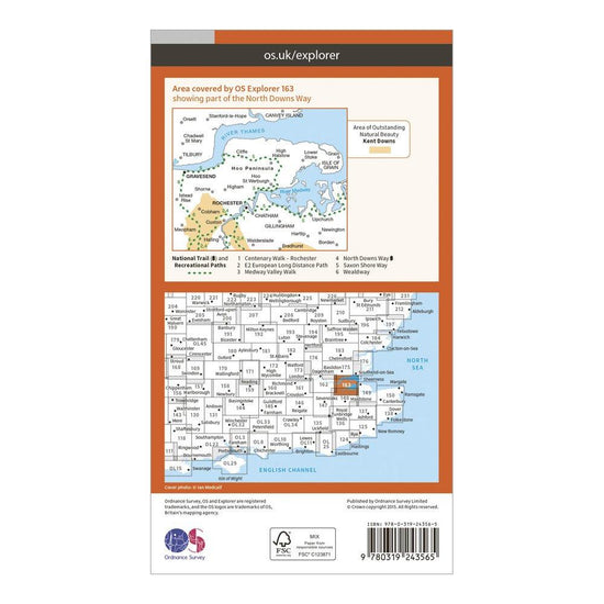 Explorer 163 Gravesend & Rochester Map With Digital Version