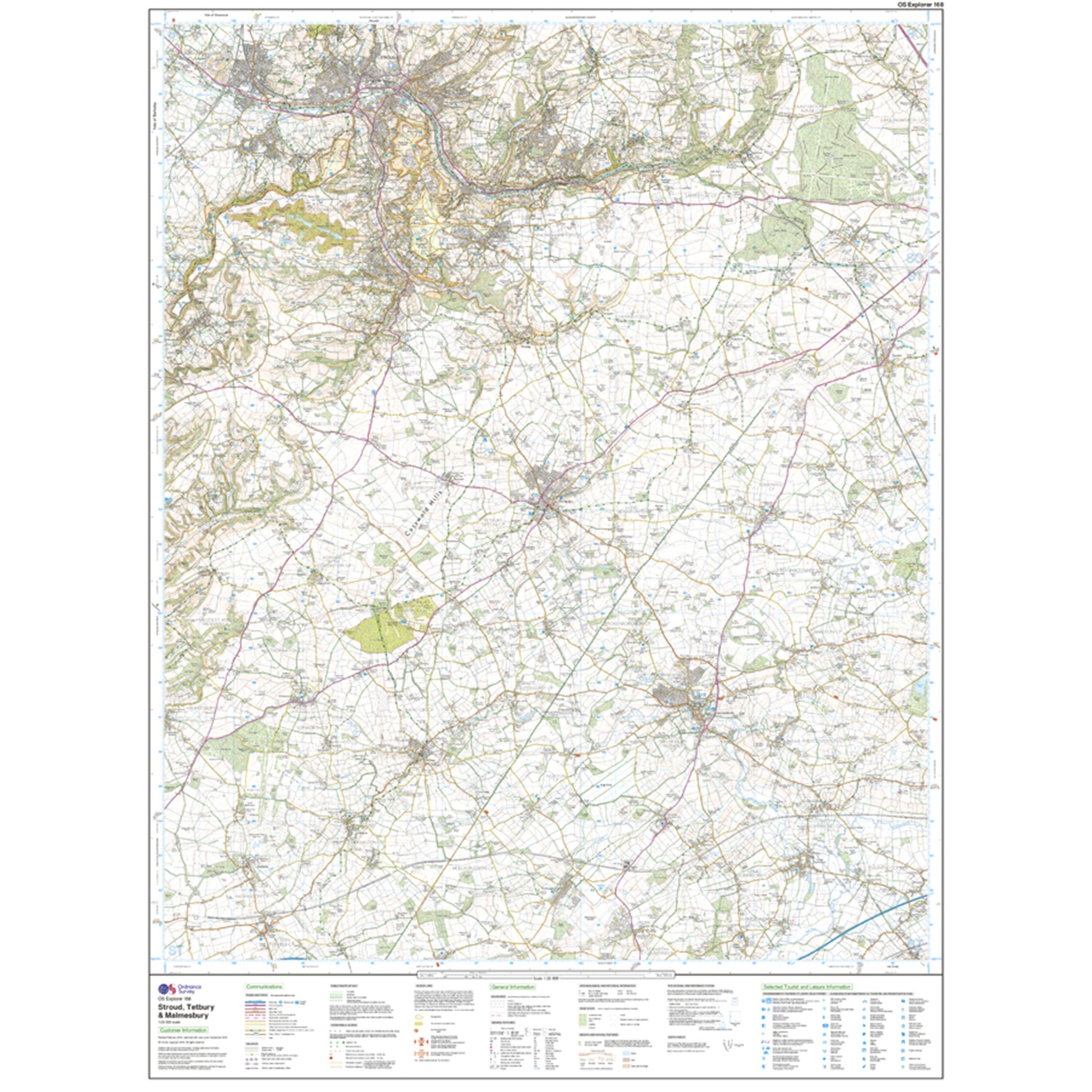 Explorer 168 Stroud, Tetbury & Malmesbury Map With Digital Version