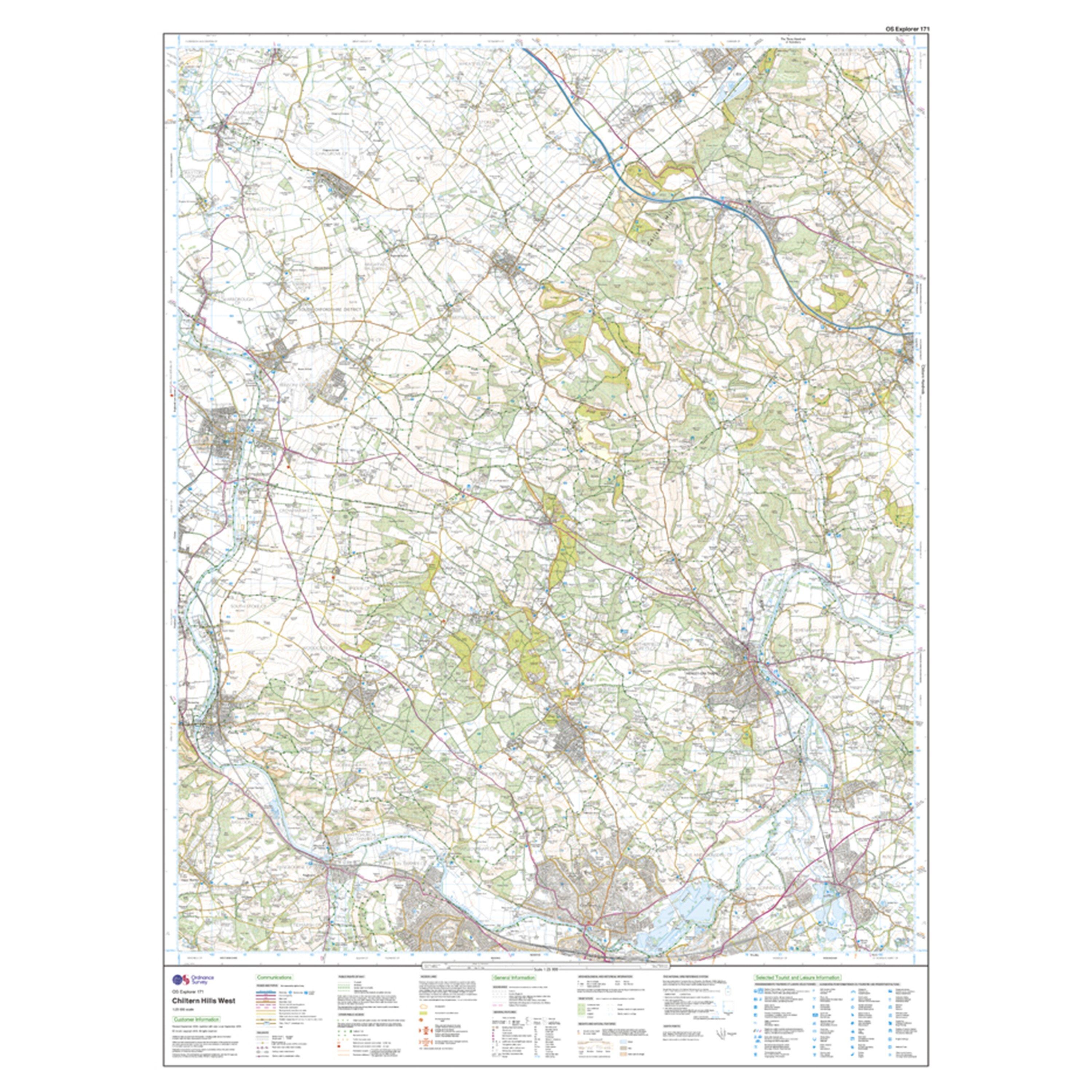 Explorer 171 Chiltern Hills West, Henley-on-Thames & Wallingford Map With Digital Version