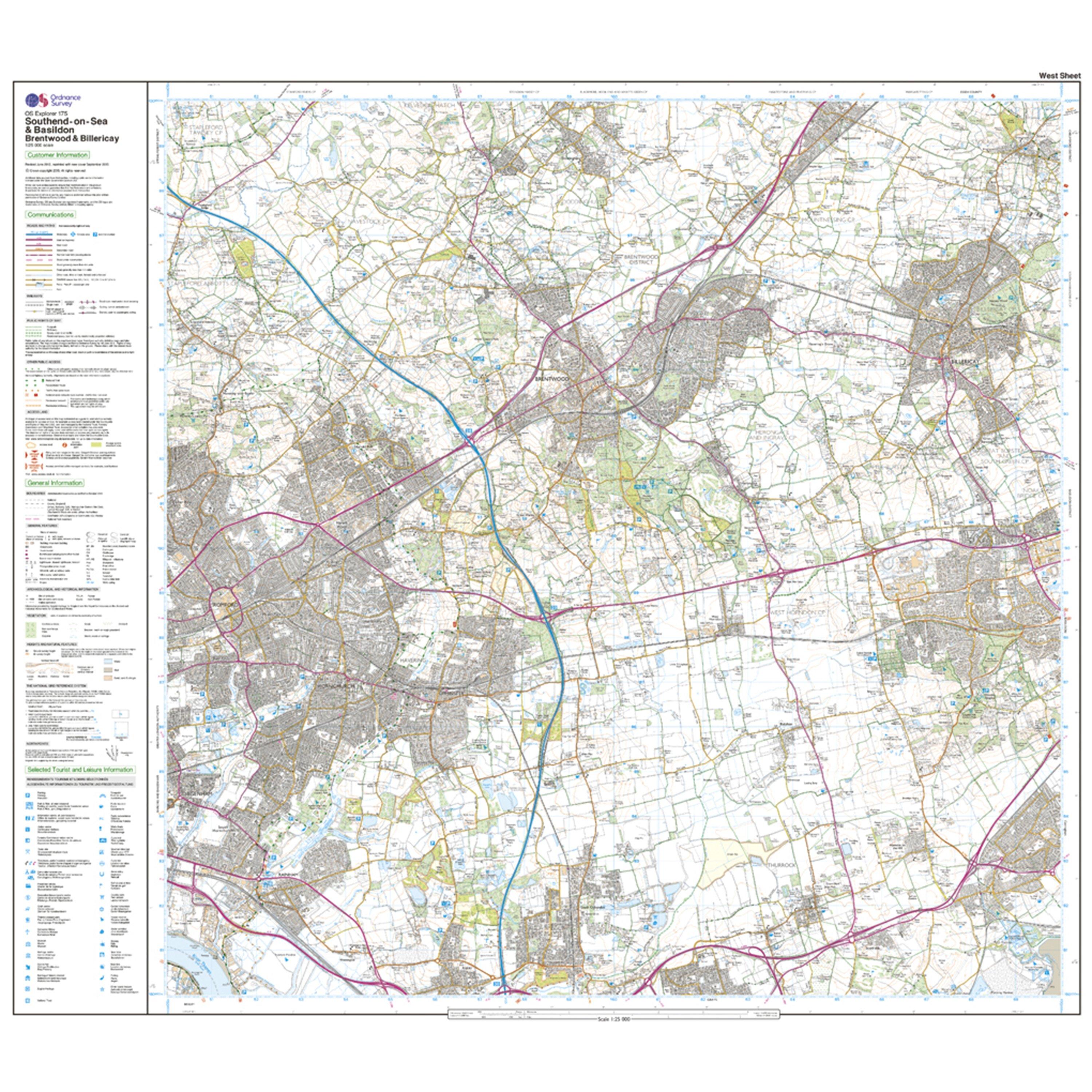 Explorer 175 Southend-on-Sea & Basildon Map With Digital Version