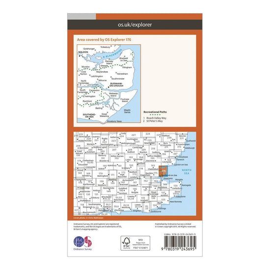 Explorer 176 Blackwater Estuary Map With Digital Version