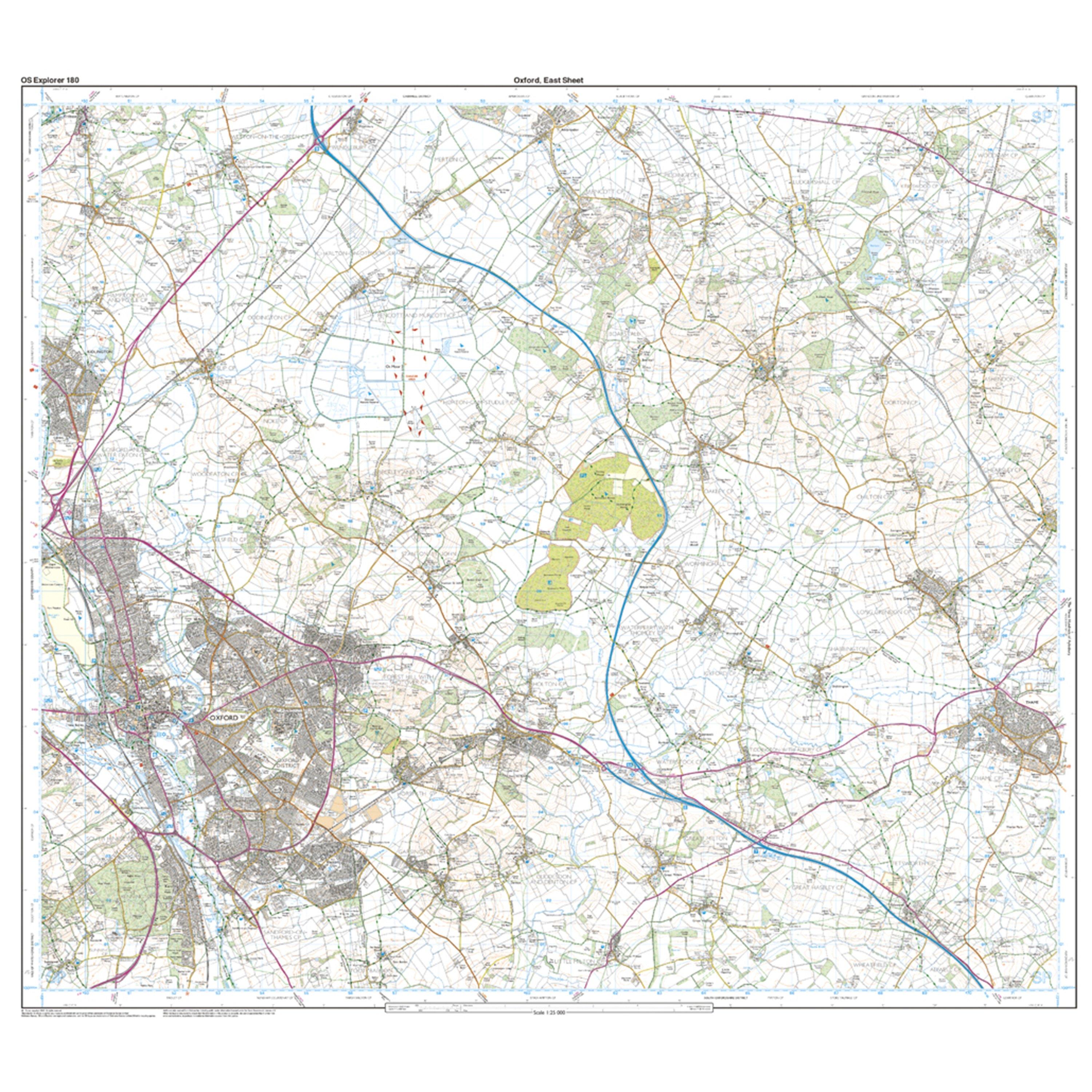 Explorer 180 Oxford, Witney & Woodstock Map With Digital Version