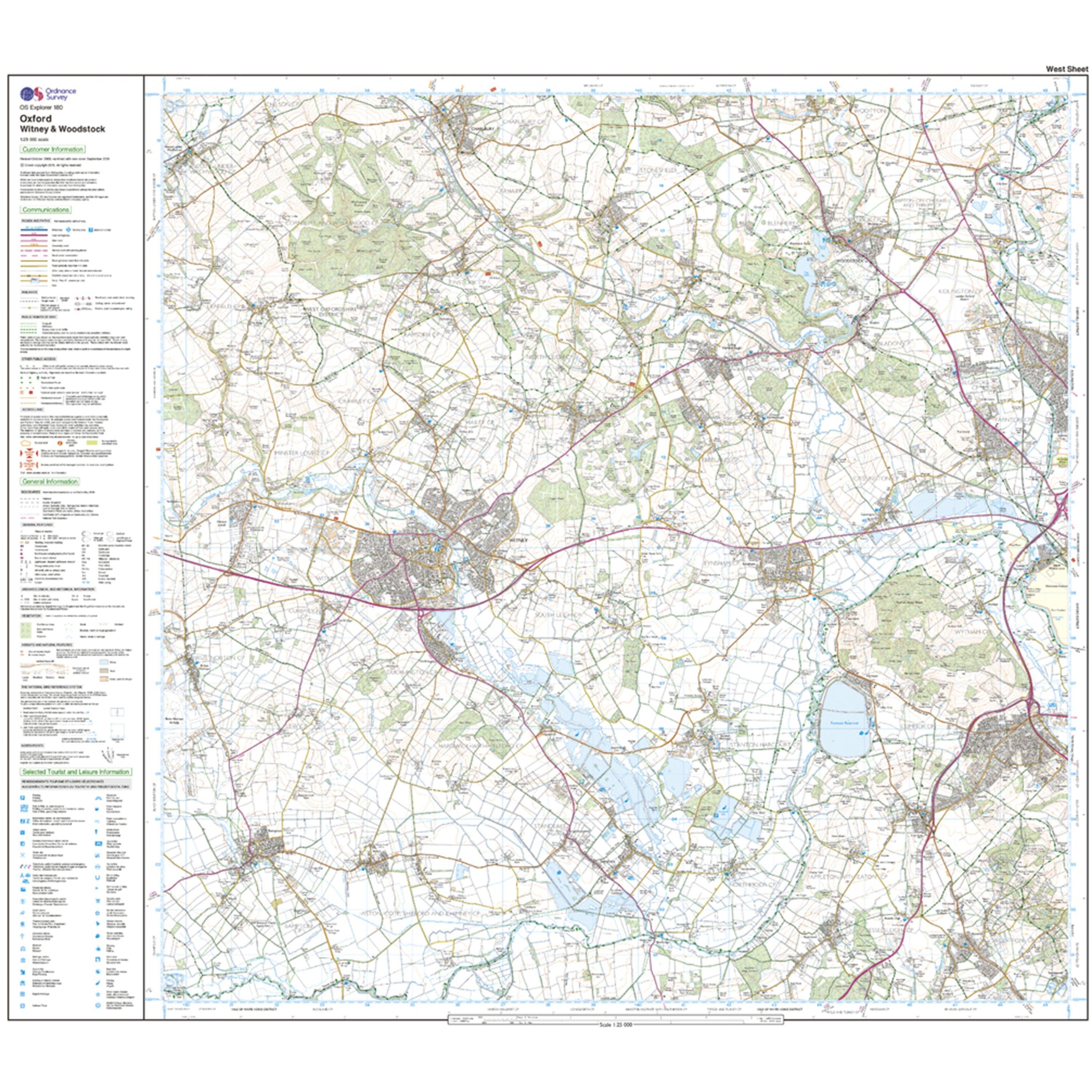 Explorer 180 Oxford, Witney & Woodstock Map With Digital Version