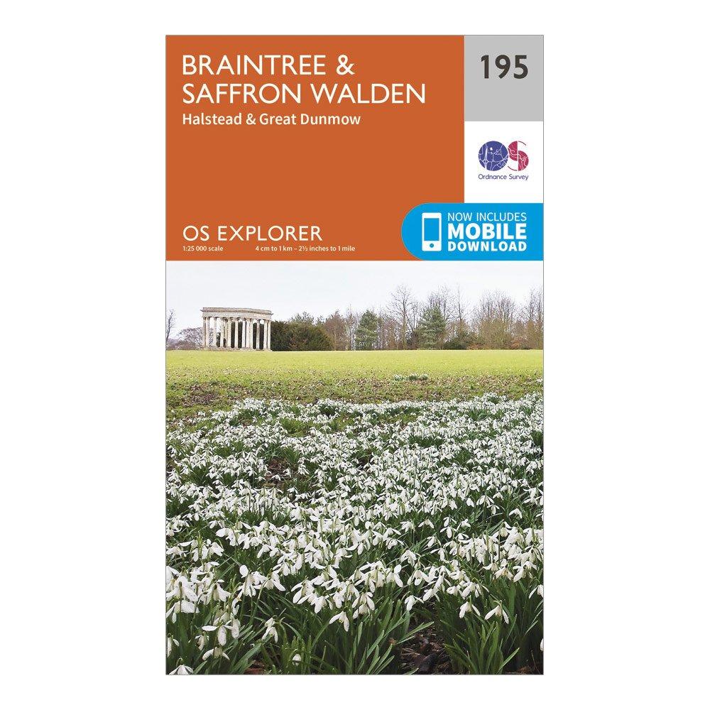 Explorer 195 Braintree & Saffron Walden Map With Digital Version
