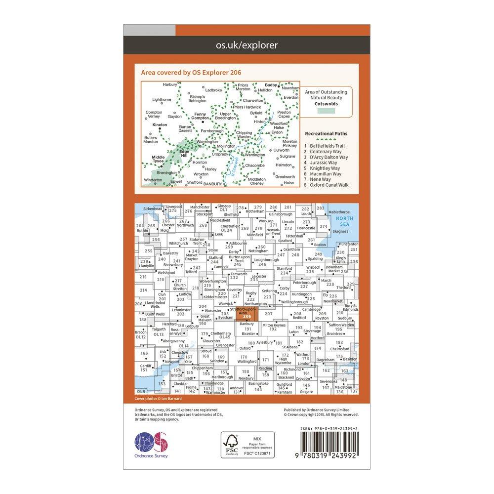 Explorer 206 Edge Hill & Fenny Compton Map With Digital Version