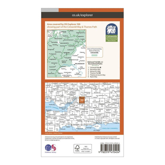 Explorer Active 168 Stroud, Tetbury & Malmesbury Map With Digital Version