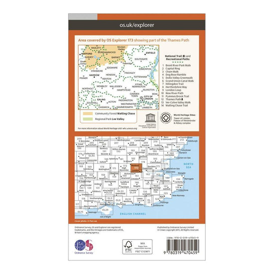 Explorer Active 173 London North Map With Digital Version