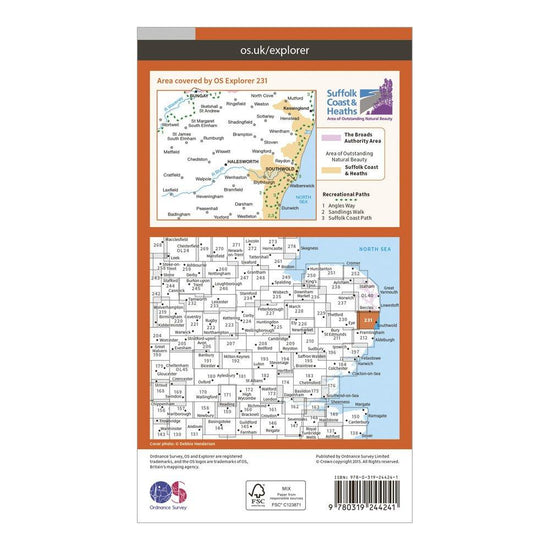 Explorer 231 Southwold & Bungay Map With Digital Version