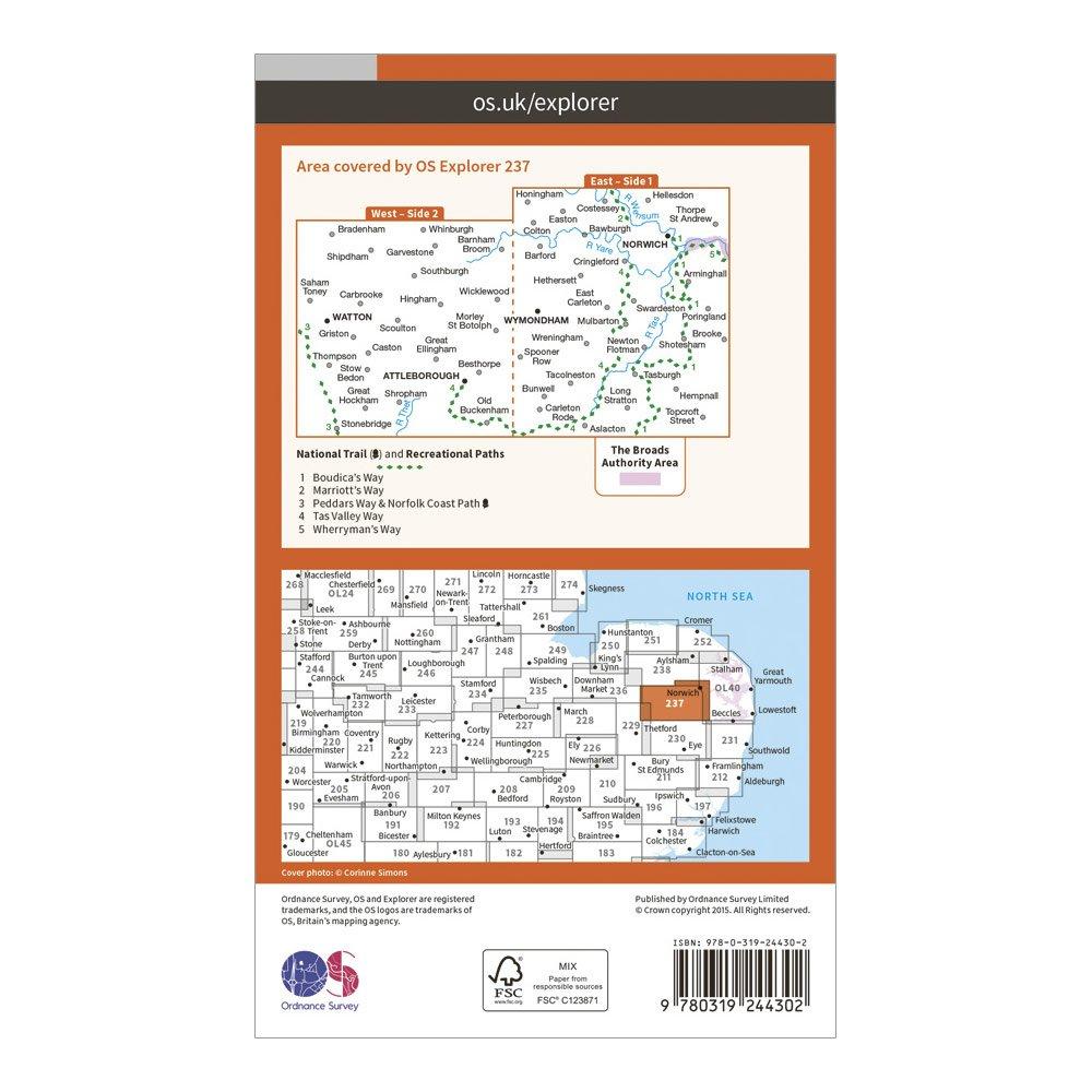 Explorer 237 Norwich Map With Digital Version