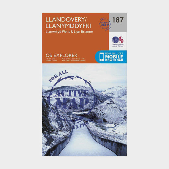 Explorer Active 187 Llandovery, Llanwrtyd Wells & Lyn Brianne Map With Digital Version