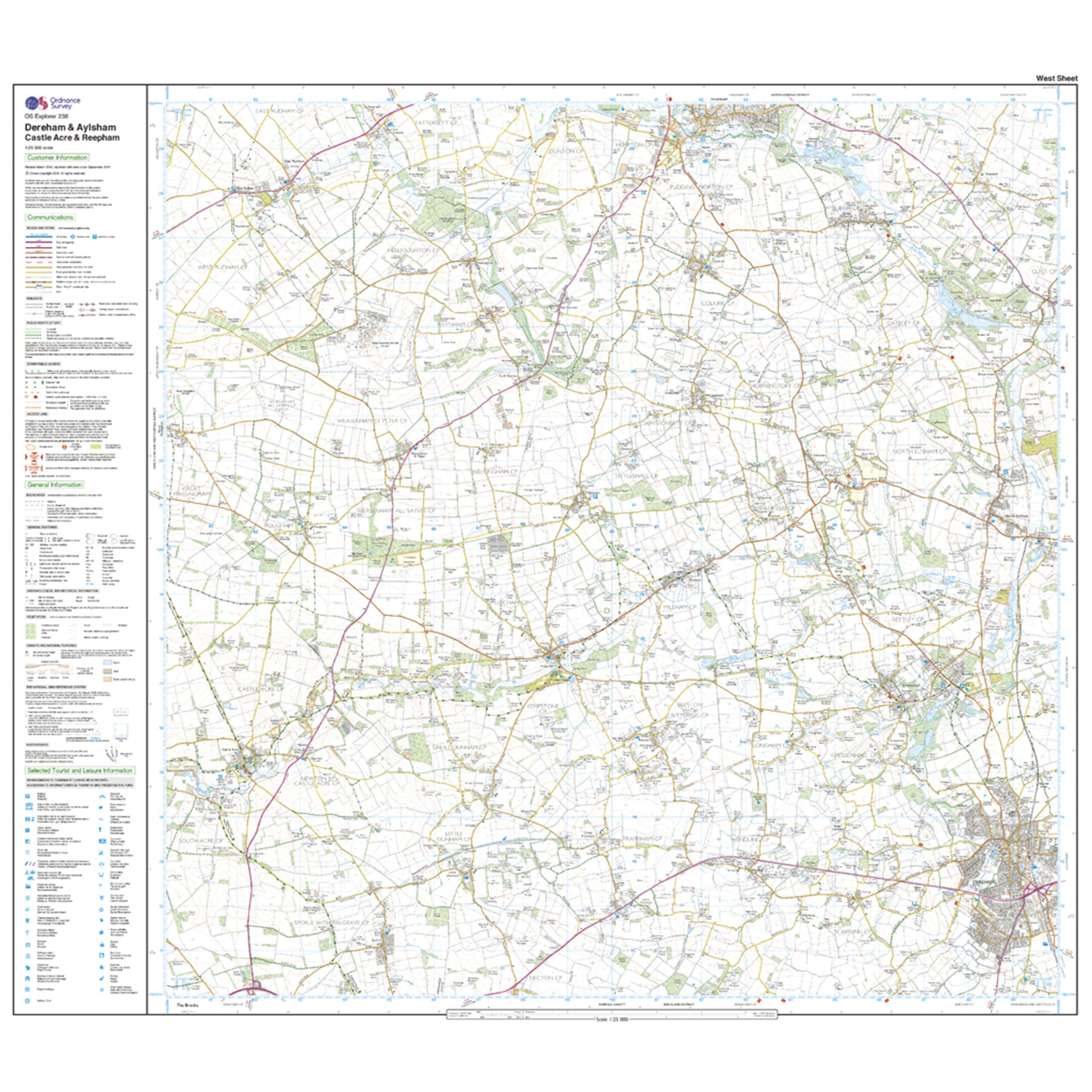 Explorer 238 East Dereham & Aylsham Map With Digital Version