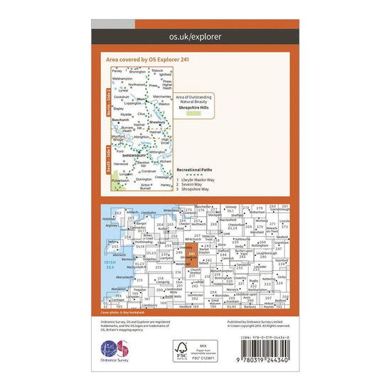 Explorer 241 Shrewsbury, Wem, Shawbury & Baschurch Map With Digital Version
