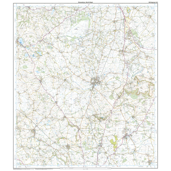 Explorer 241 Shrewsbury, Wem, Shawbury & Baschurch Map With Digital Version