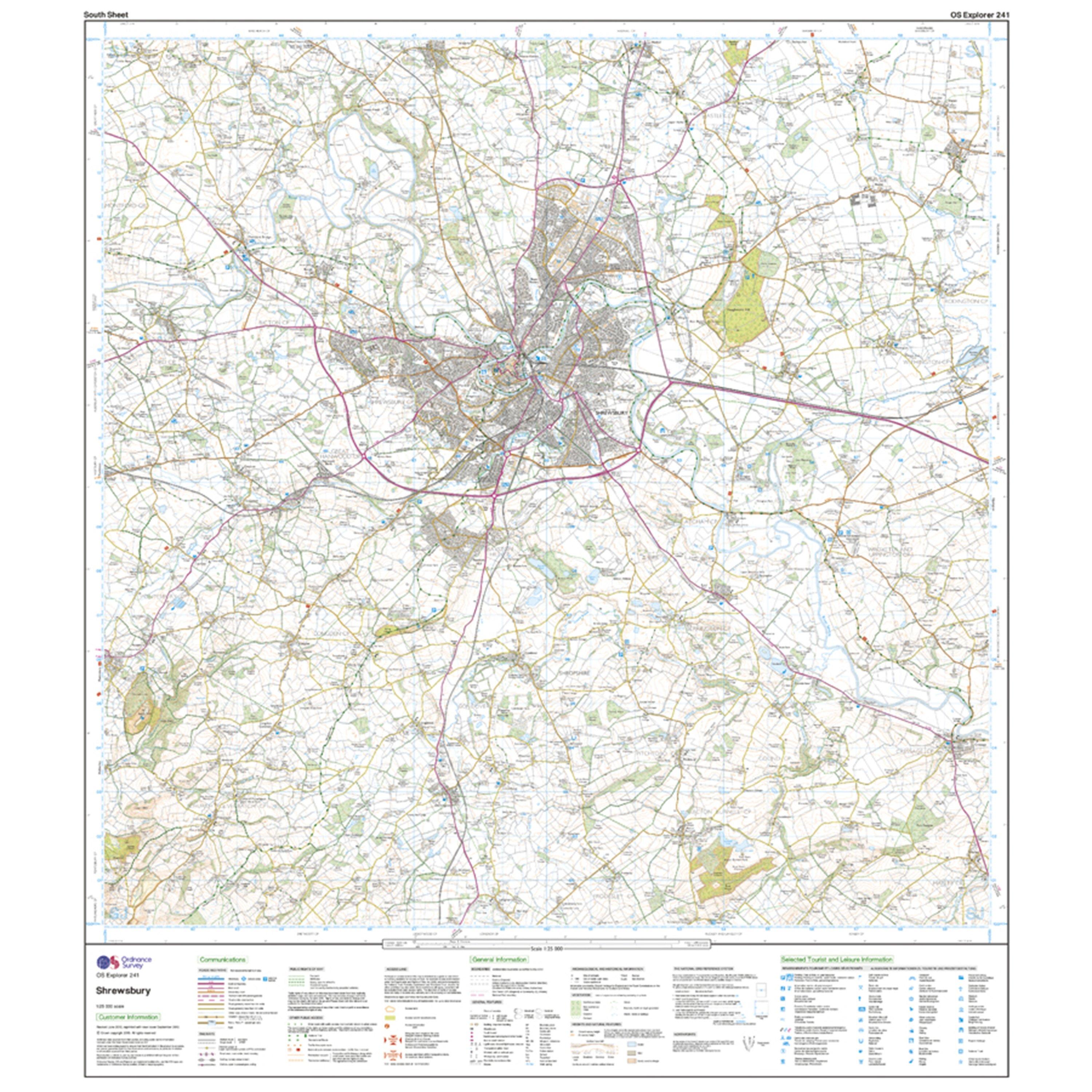 Explorer 241 Shrewsbury, Wem, Shawbury & Baschurch Map With Digital Version