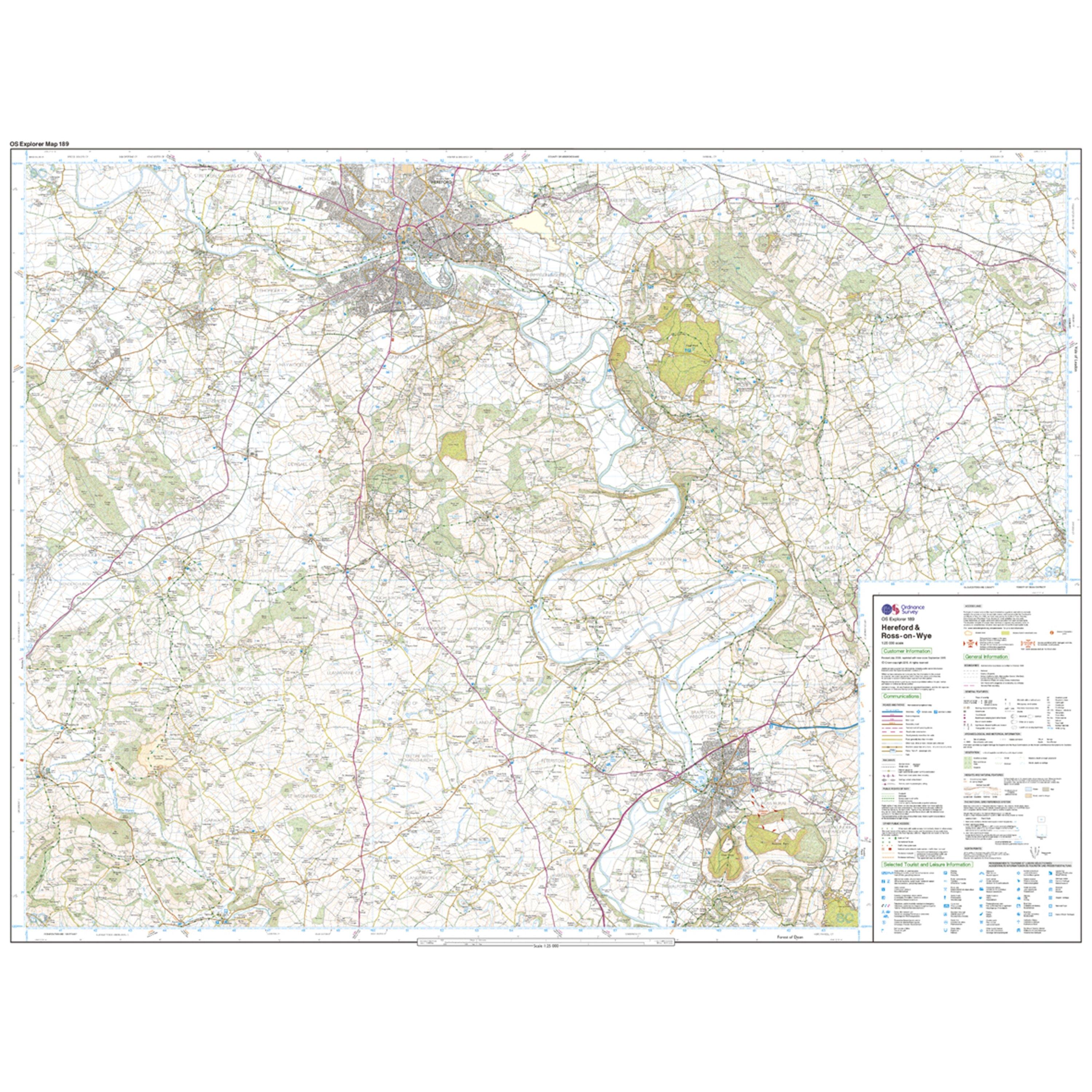 Explorer Active 189 Hereford & Ross-on-Wye Map With Digital Version