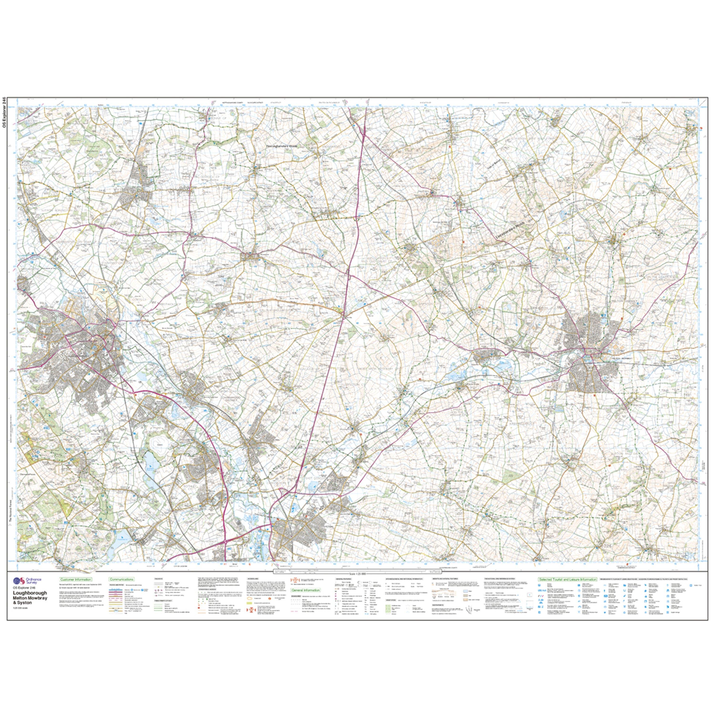 Explorer 246 Loughborough, Melton Mowbray & Syston Map With Digital Version