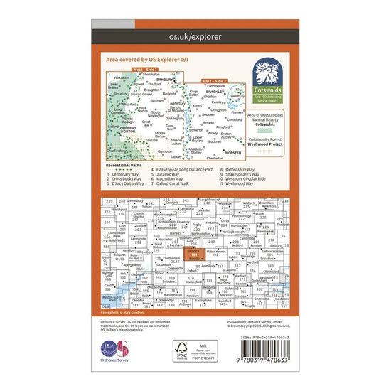 Explorer Active 191 Banbury, Bicester & Chipping Norton Map With Digital Version