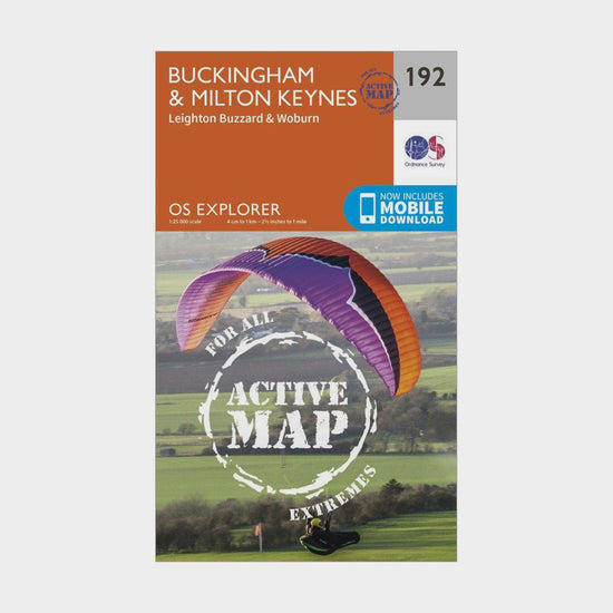 Explorer Active 192 Buckingham & Milton Keynes Map With Digital Version