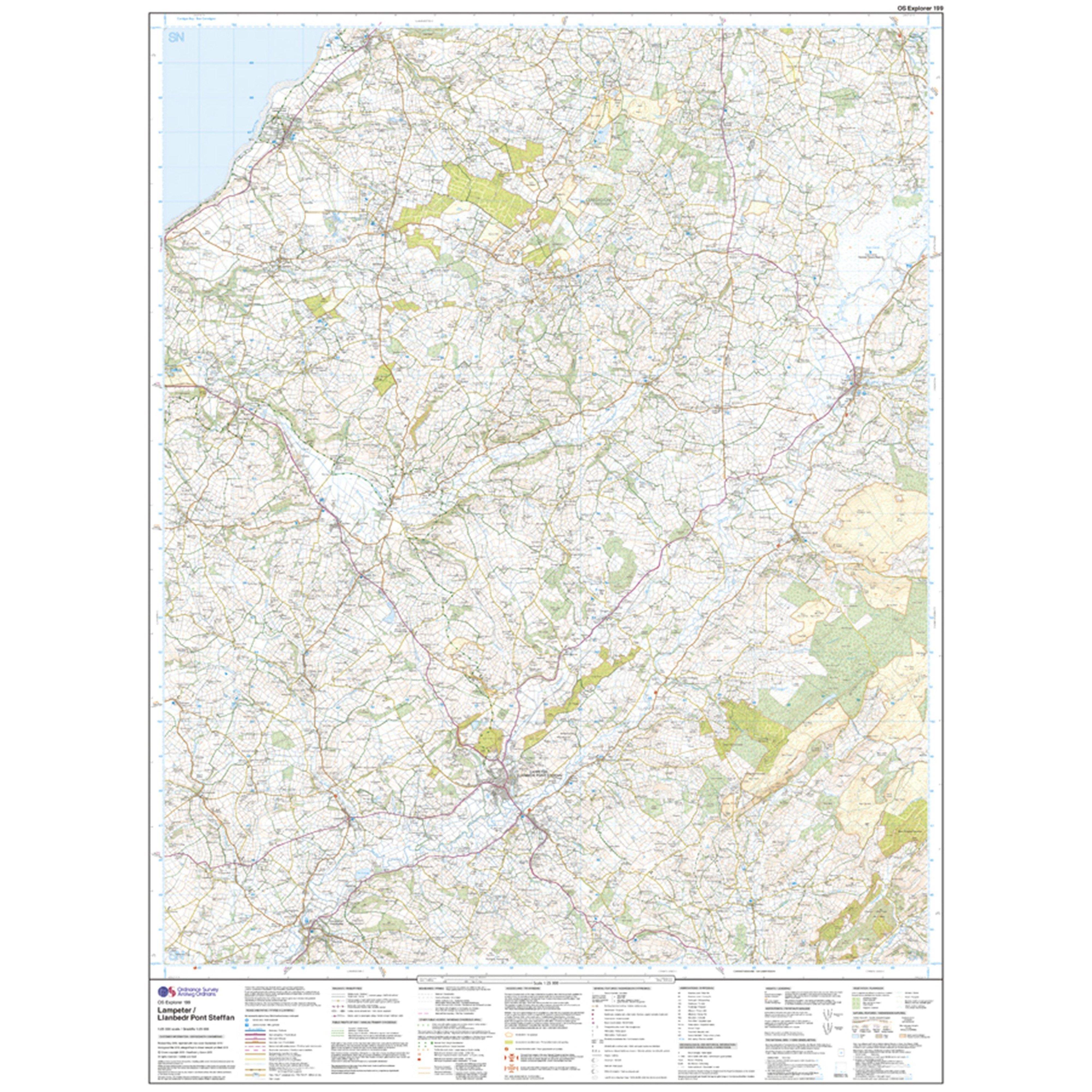 Explorer Active 199 Lampeter, Tregaron & Llan-non Map With Digital Version