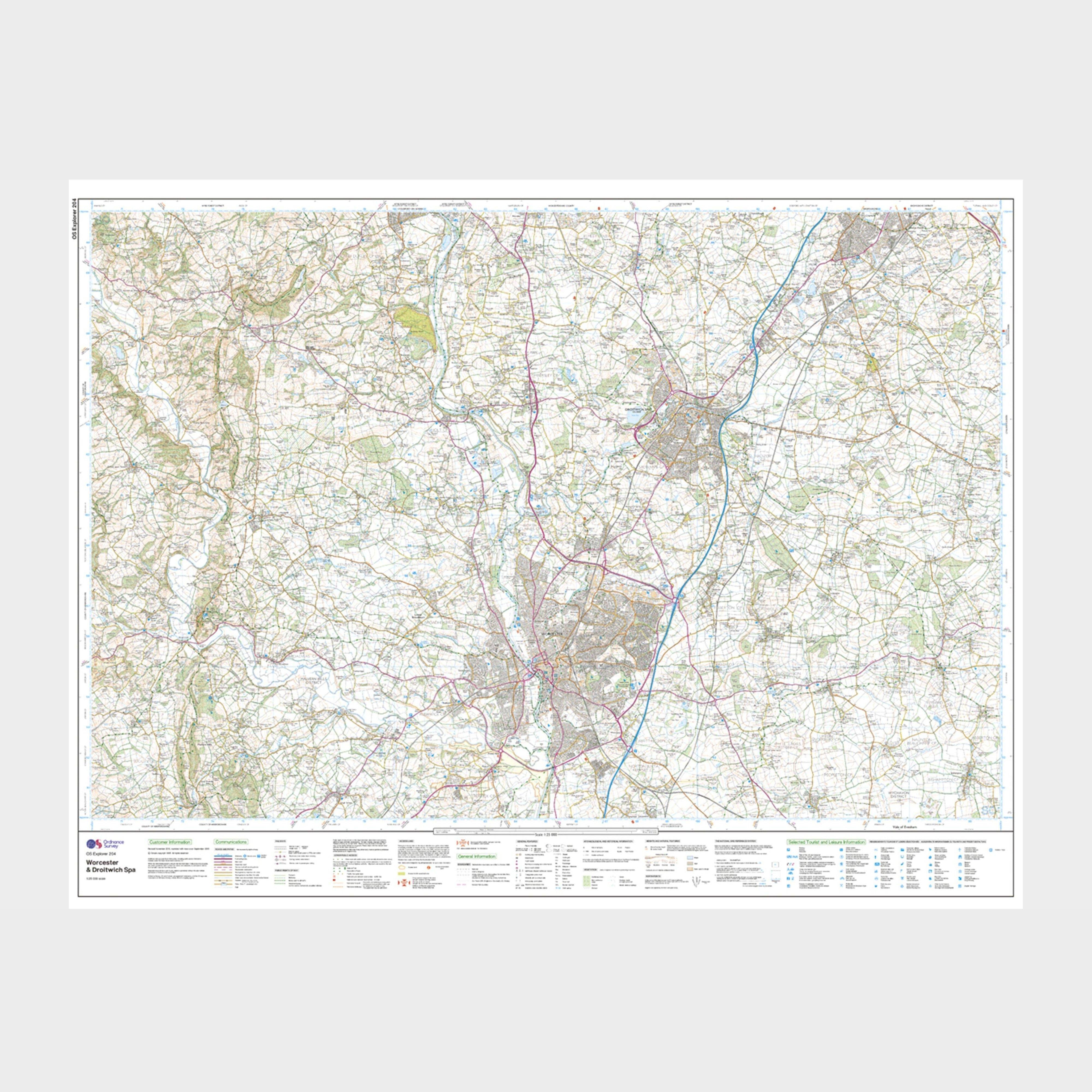 Explorer Active 204 Worcester & Droitwich Spa Map With Digital Version