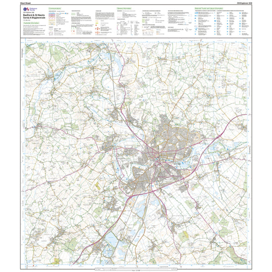Explorer Active 208 Bedford & St Neots Map With Digital Version